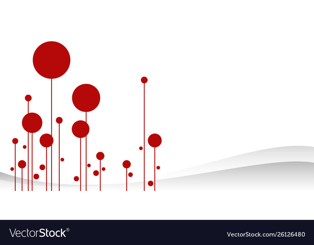 Conceptual red bubble dandelion forest