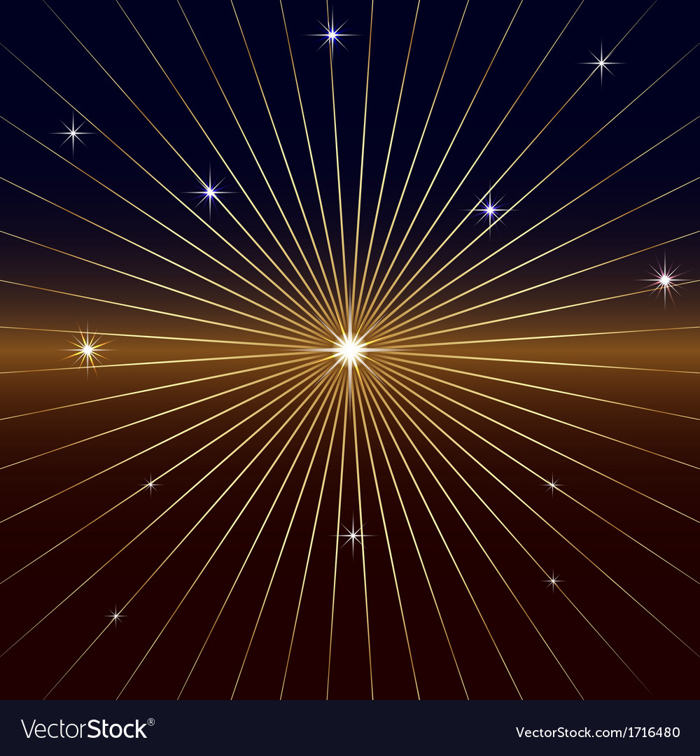 Dark background with star and rays