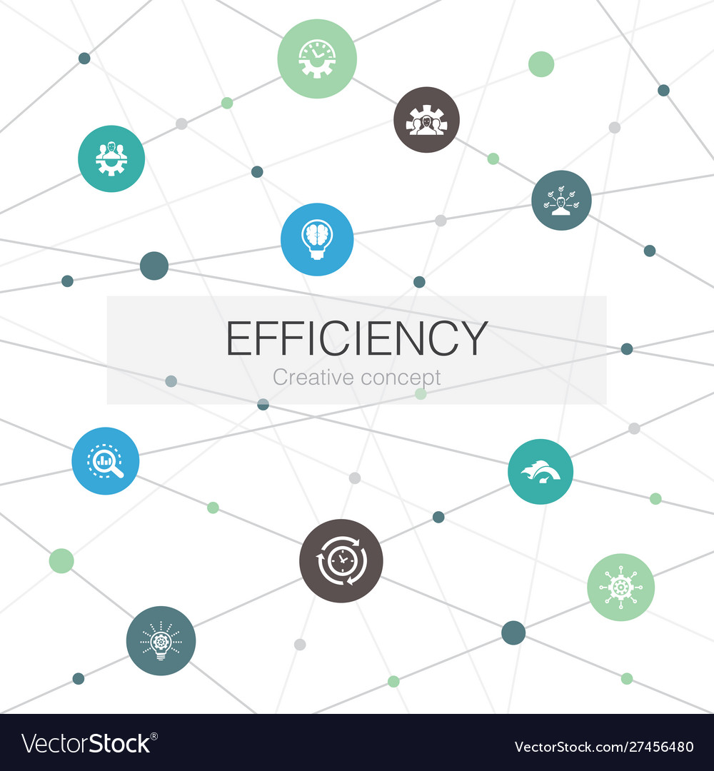 Efficiency trendy web template with simple icons