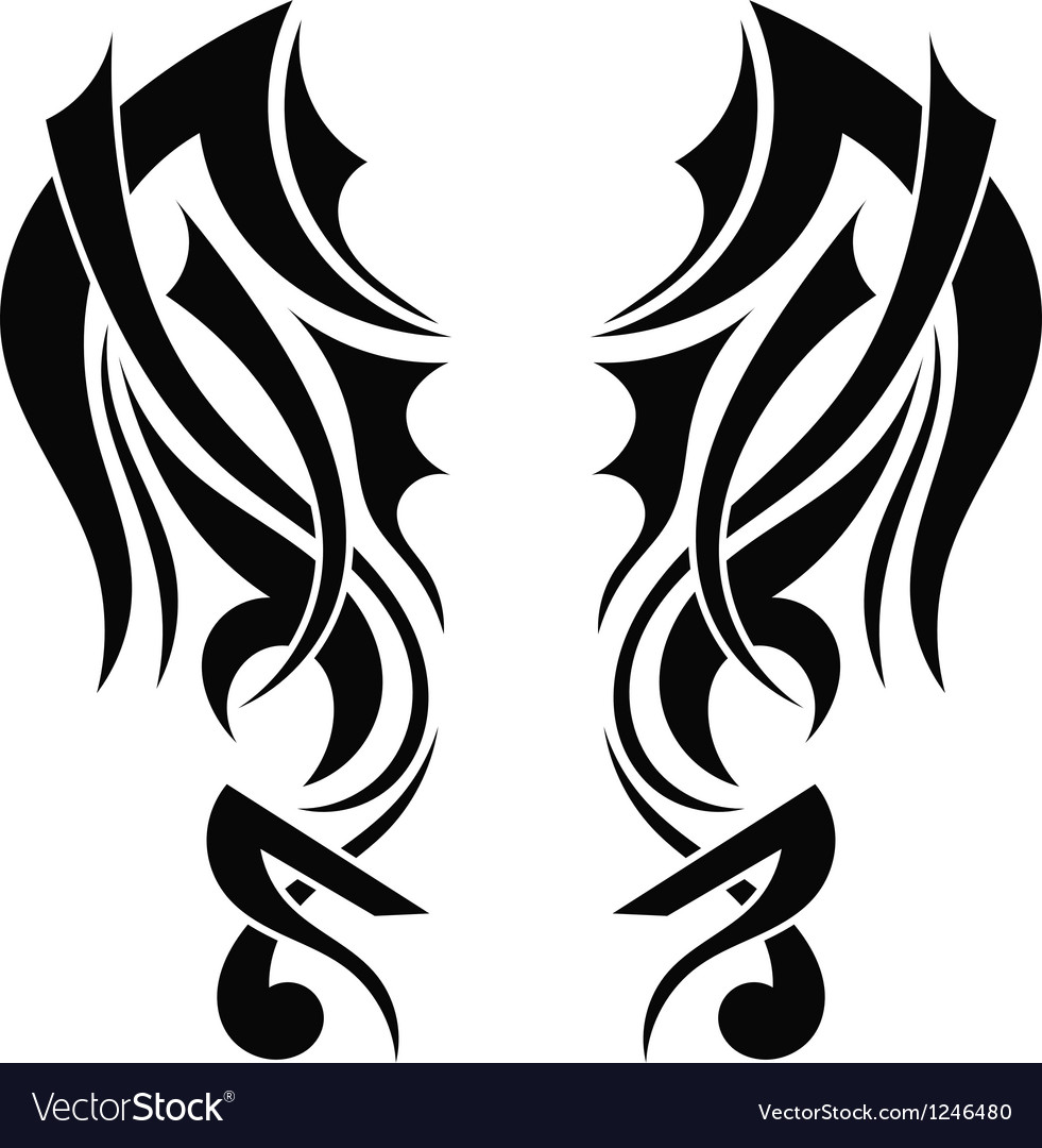 Tribal Tattoo Wings   Graphic Design Tribal Tattoo Wings Vector 1246480 