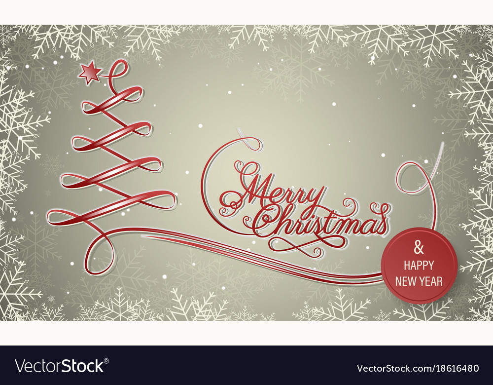 Holiday Winter Banner With Snowflake Frame Merry Vector Image