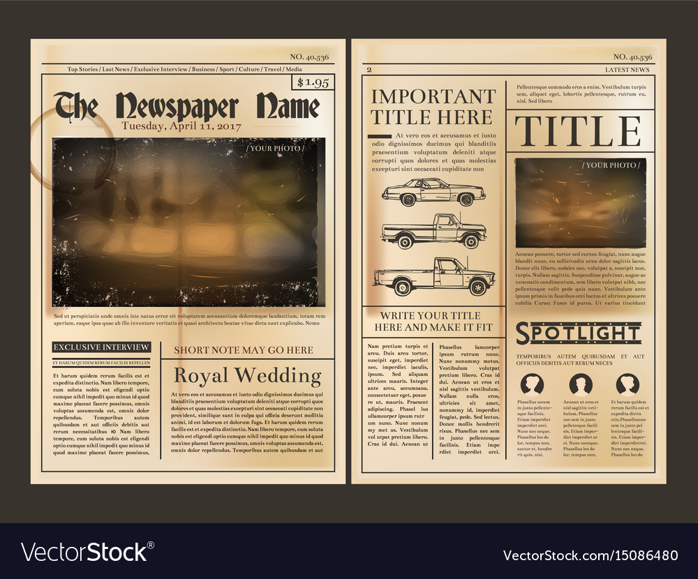 Newspaper Front Page Layout Design