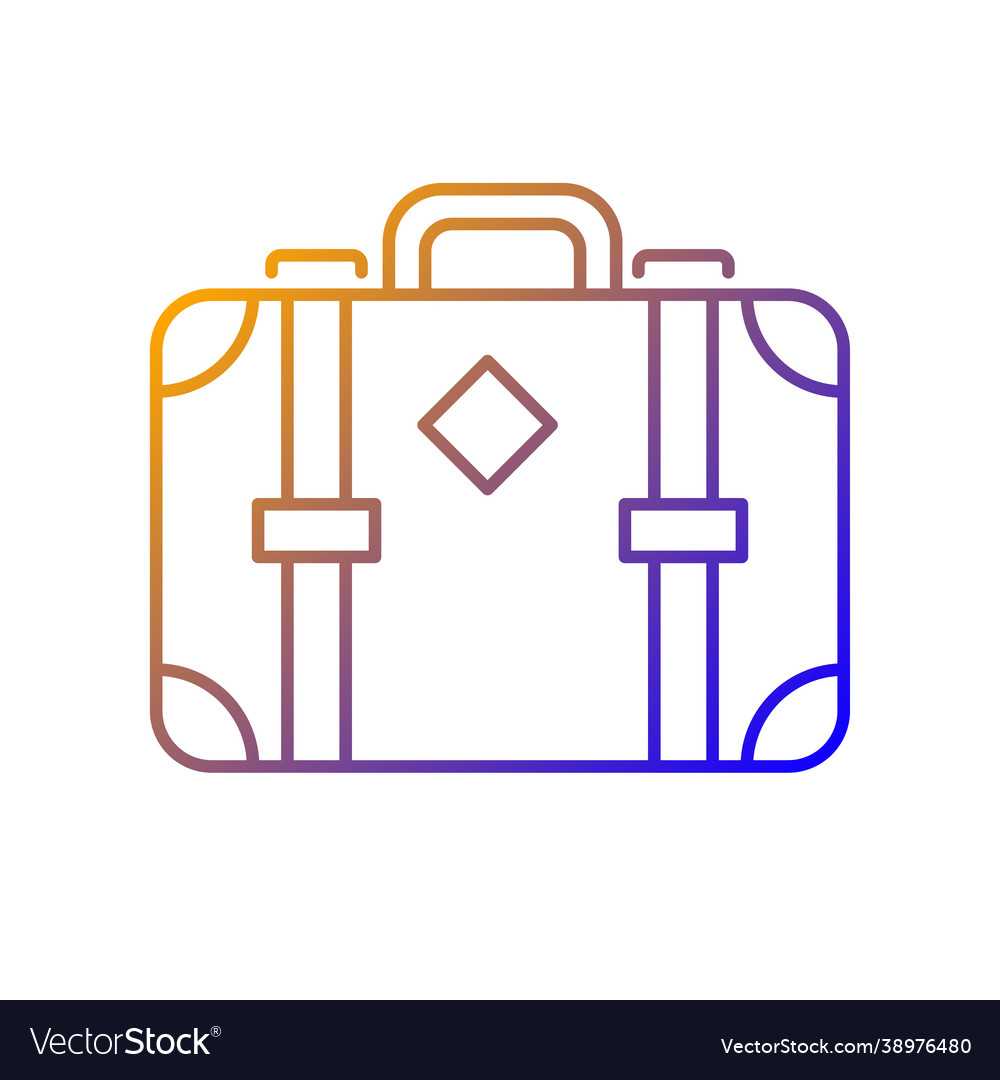 Old-fashioned style suitcase gradient linear icon