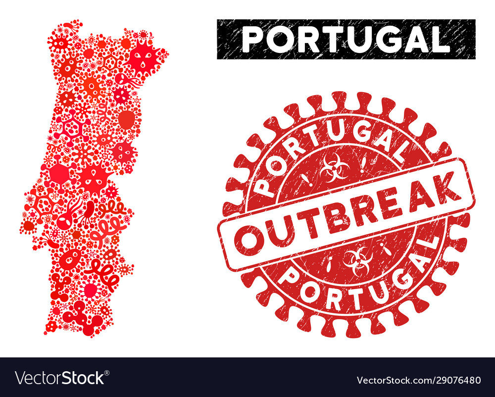 Pandemische Mosaik-Portugalkarte mit Kratzern