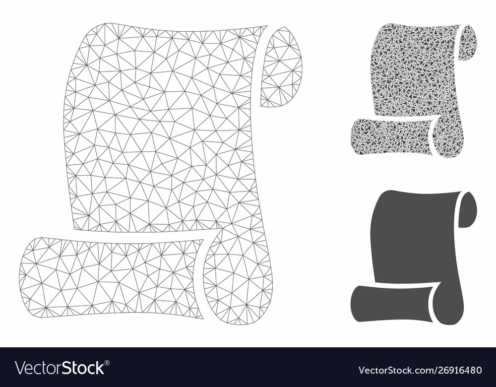 Paper roll mesh 2d model and triangle vector image Paper roll mesh 2d model and triangle