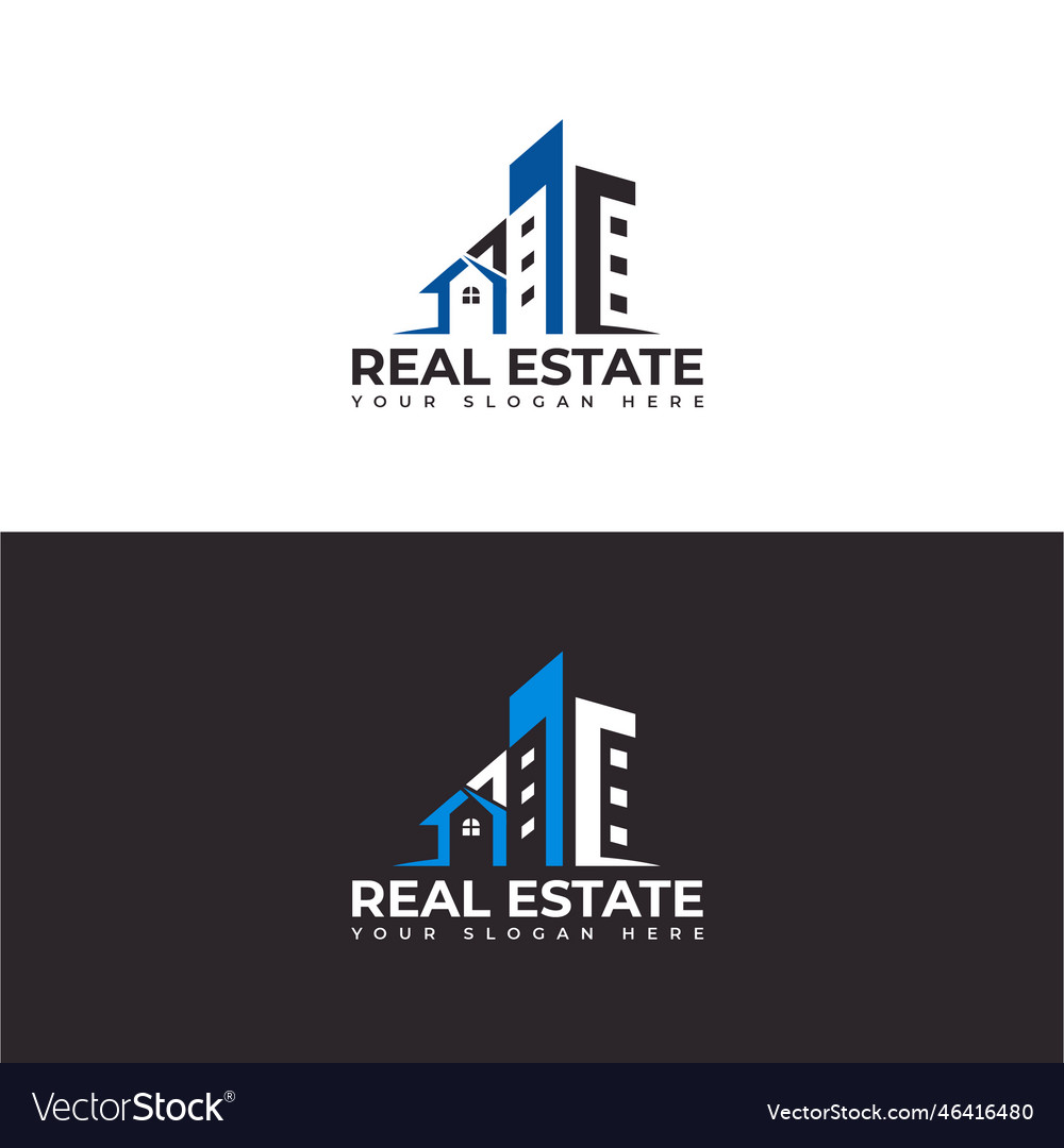 Real estate logo design Royalty Free Vector Image