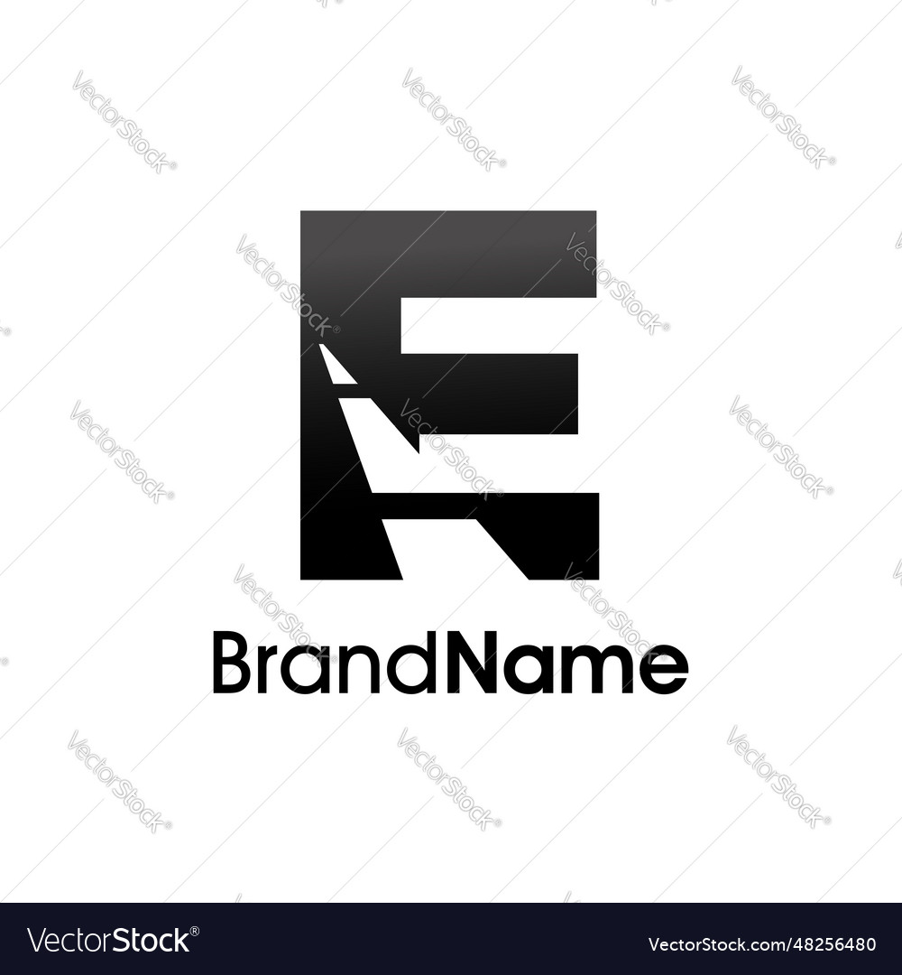 Simple and minimalist initial e road way vector image Simple and minimalist initial e road way