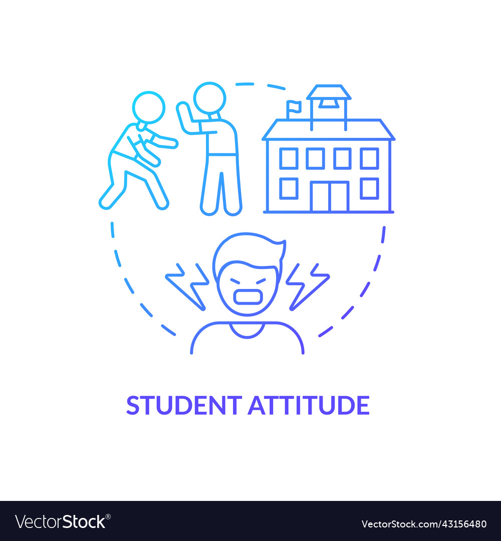 Student attitude blue gradient concept icon