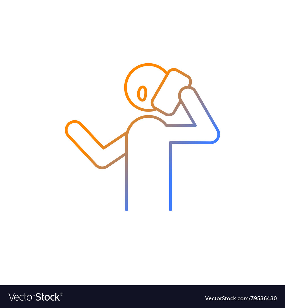 Talk via phone gradient linear icon vector image Talk via phone gradient linear icon