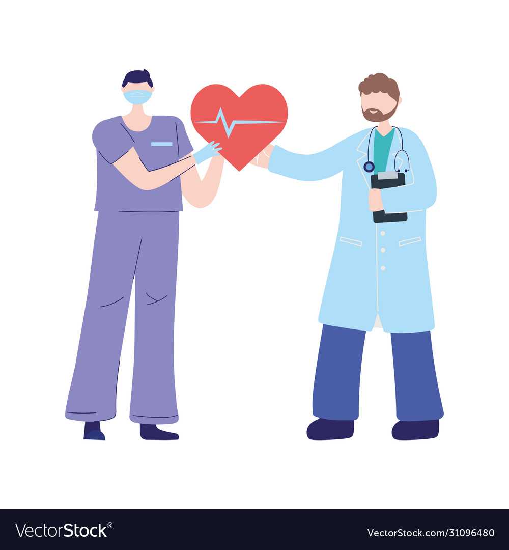 Thanks doctors nurses physician and nurse Vector Image