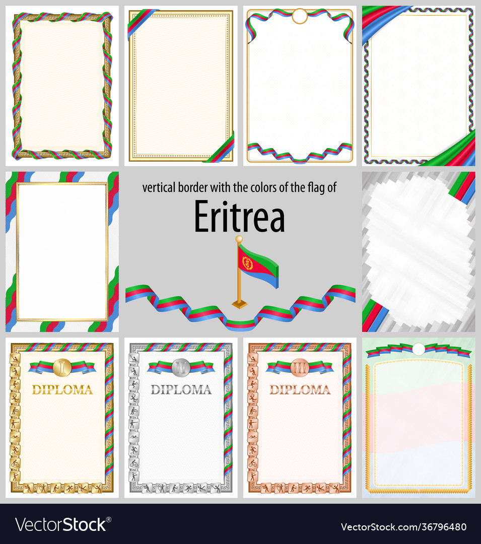 Vertikaler Rahmen und Rand mit eritrea-Flagge