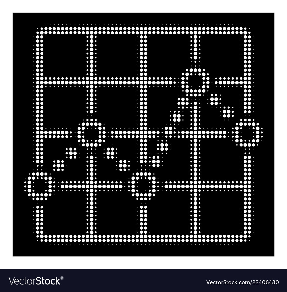 White halftone line plot icon vector image White halftone line plot icon