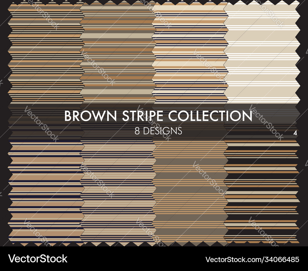 Brown stripe seamless pattern collection Vector Image