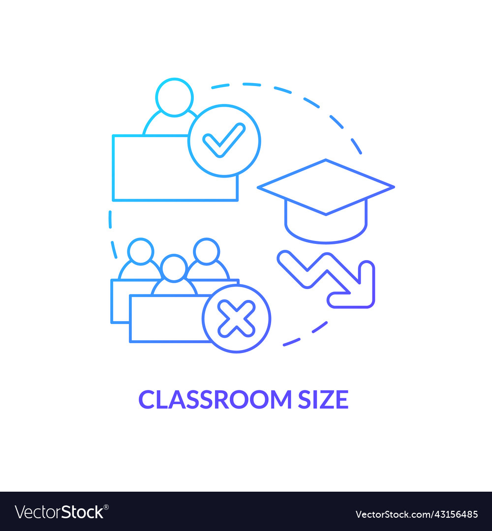 Classroom size blue gradient concept icon