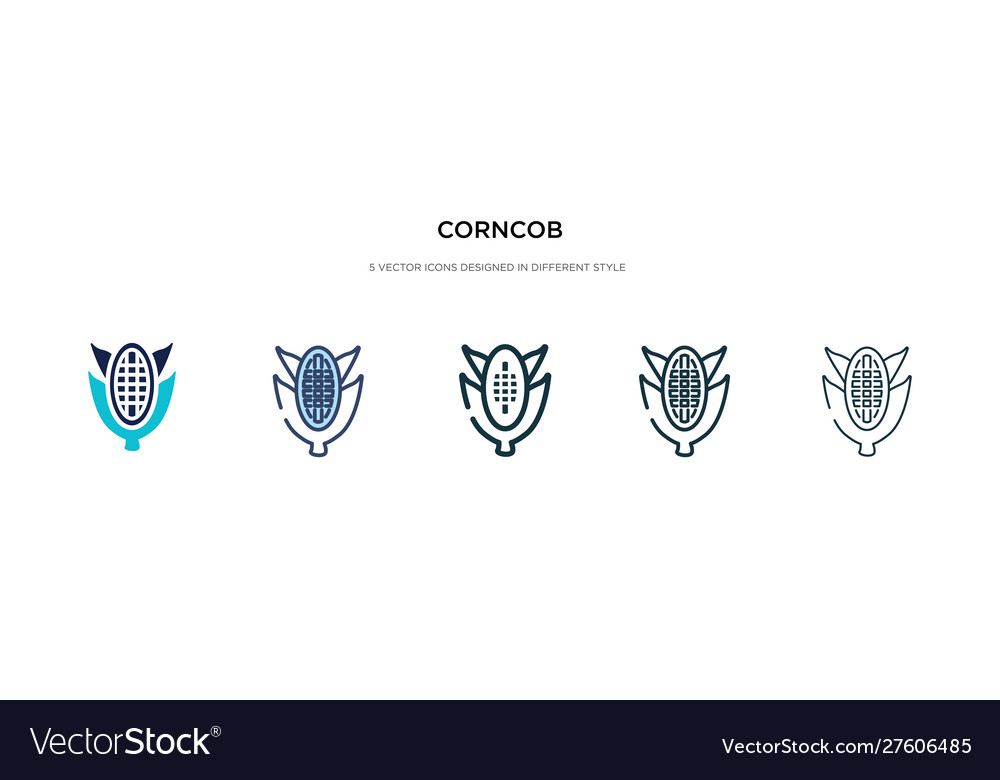 Corncob icon in different style two colored vector image Corncob icon in different style two colored