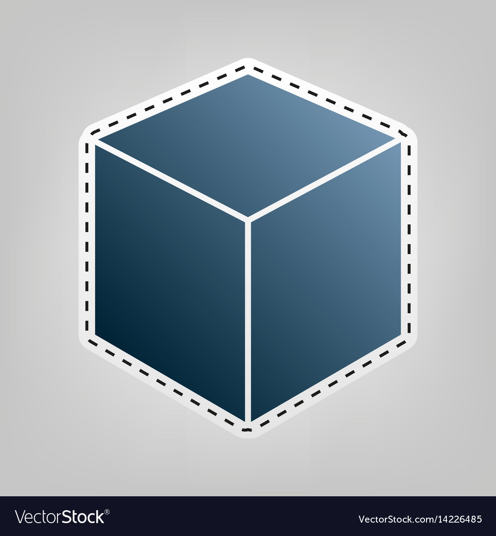 Cube sign blue icon