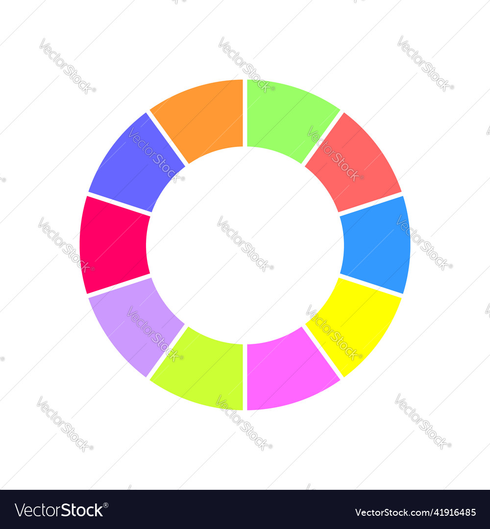 Donut chart colorful circle diagram divided Vector Image