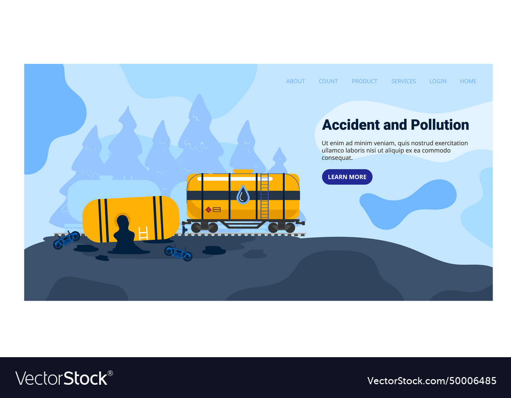 Environmental disaster with leaking Royalty Free Vector