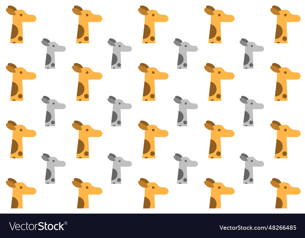 Flat giraffe head pattern background vector image Flat giraffe head pattern background