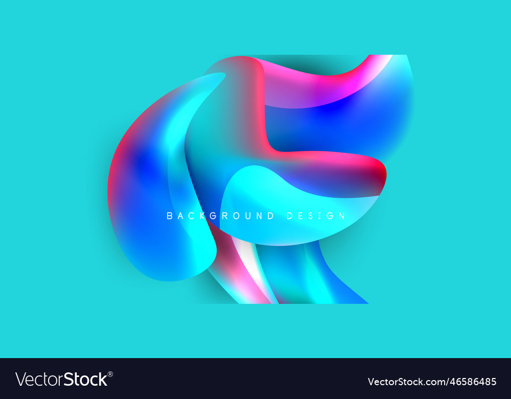Fluid color liquid 3d elements abstract background