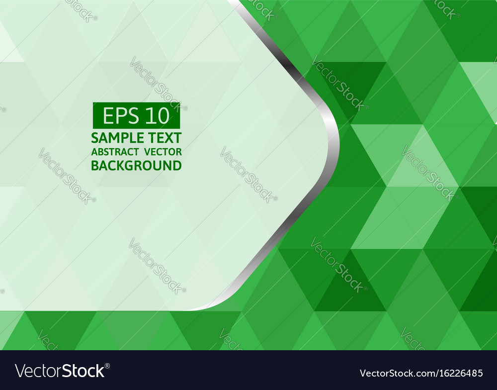 Geometric green triangle abstract background Vector Image
