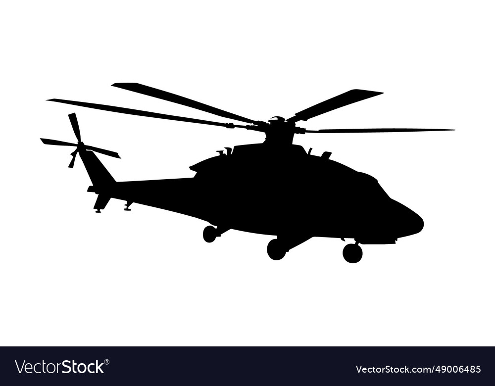 Helicopter silhouette Royalty Free Vector Image