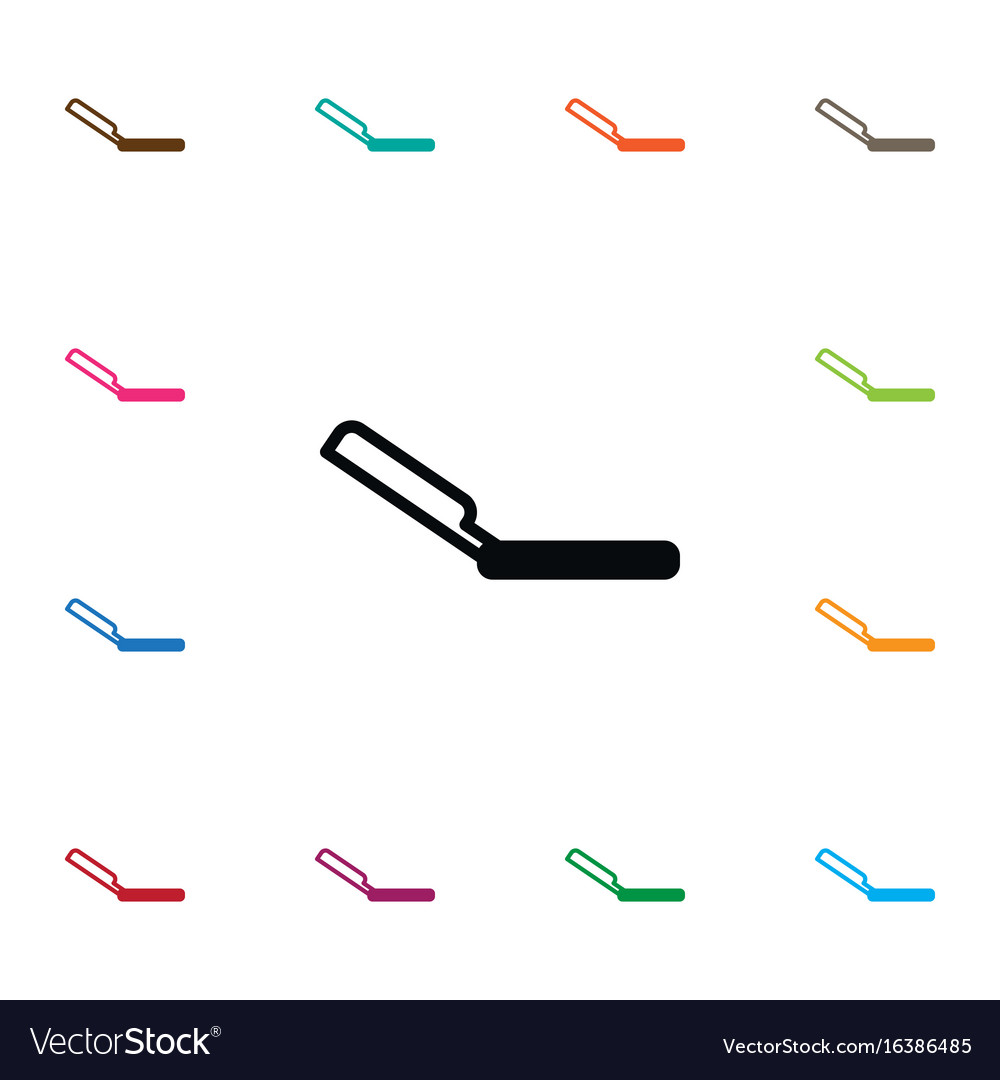 Isolated straight icon razor element can