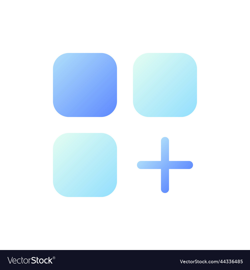 Menu with add option pixel perfect flat gradient vector image Menu with add option pixel perfect flat gradient