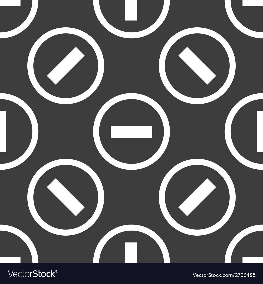 Minus web icon flat design seamless pattern Vector Image