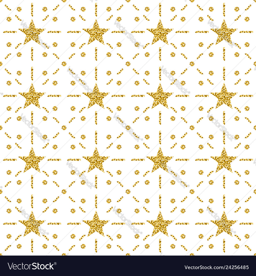 Seamless pattern with golden glittering stars