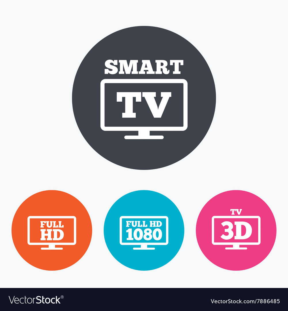 Smart tv mode icon 3d television symbol