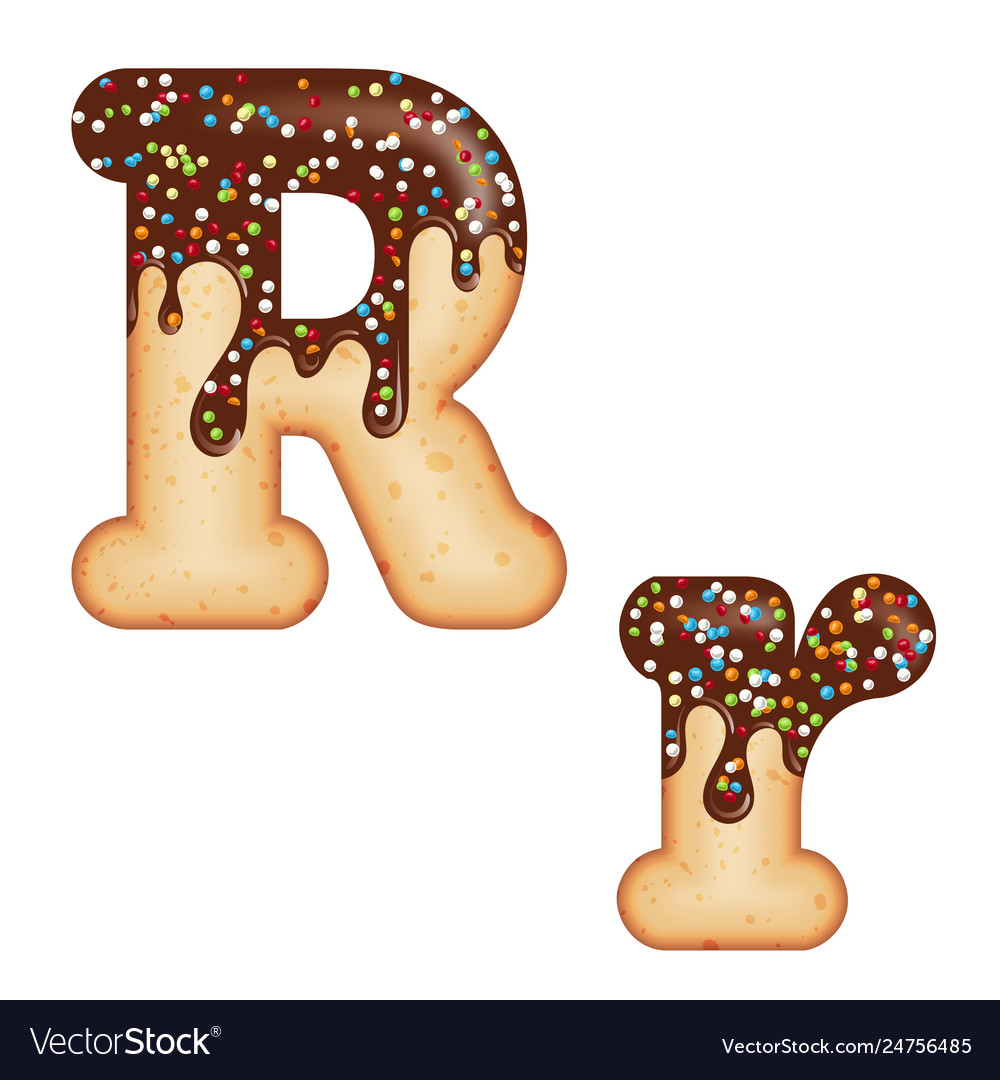 Tempting typography font design 3d donut letter r Vector Image