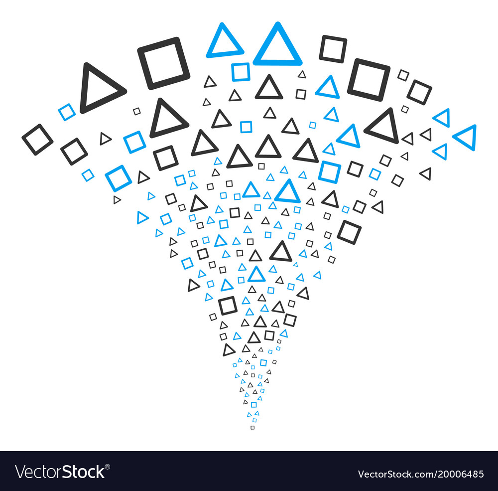 Triangle and square frames fountain stream