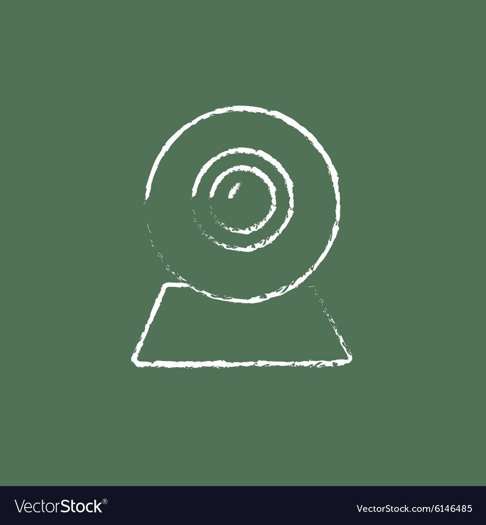 Web camera icon drawn in chalk