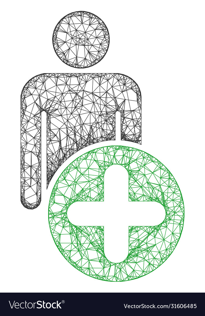 Web mesh add man figure icon vector image Web mesh add man figure icon