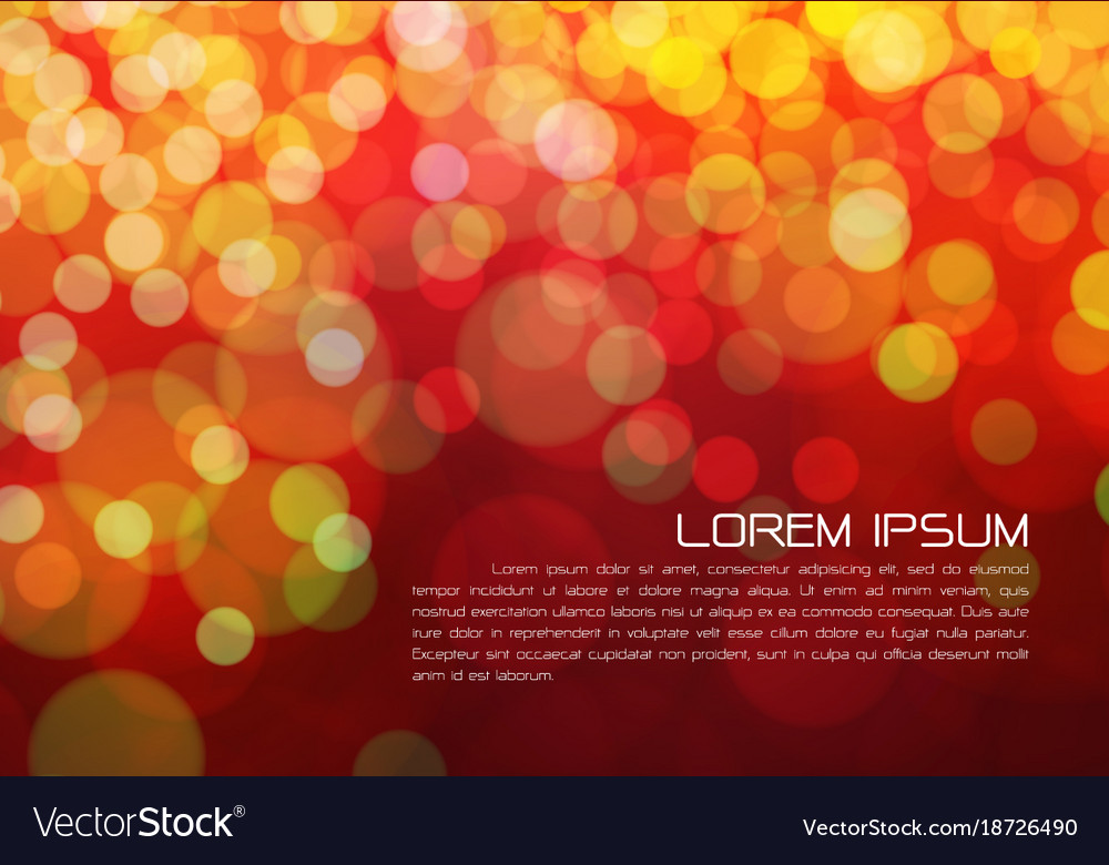 Abstract color bokeh light and text on red night