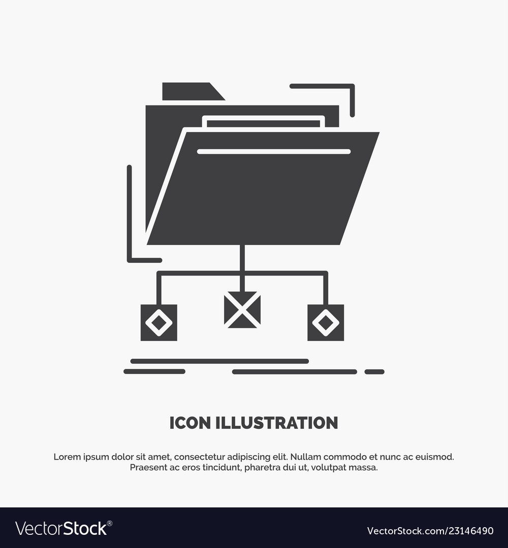 Backup data files folder network icon glyph gray vector image Backup data files folder network icon glyph gray