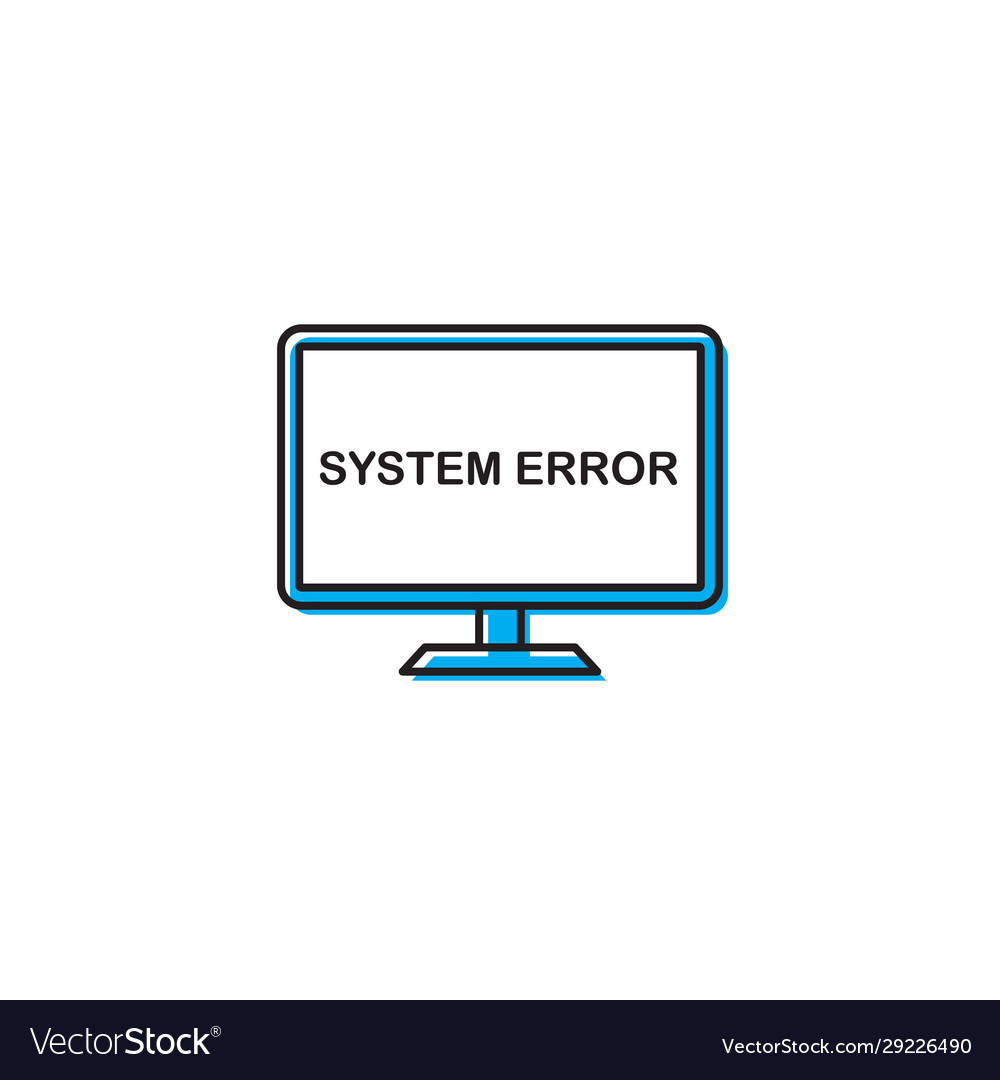 Computer error screen icon concept isolated Vector Image