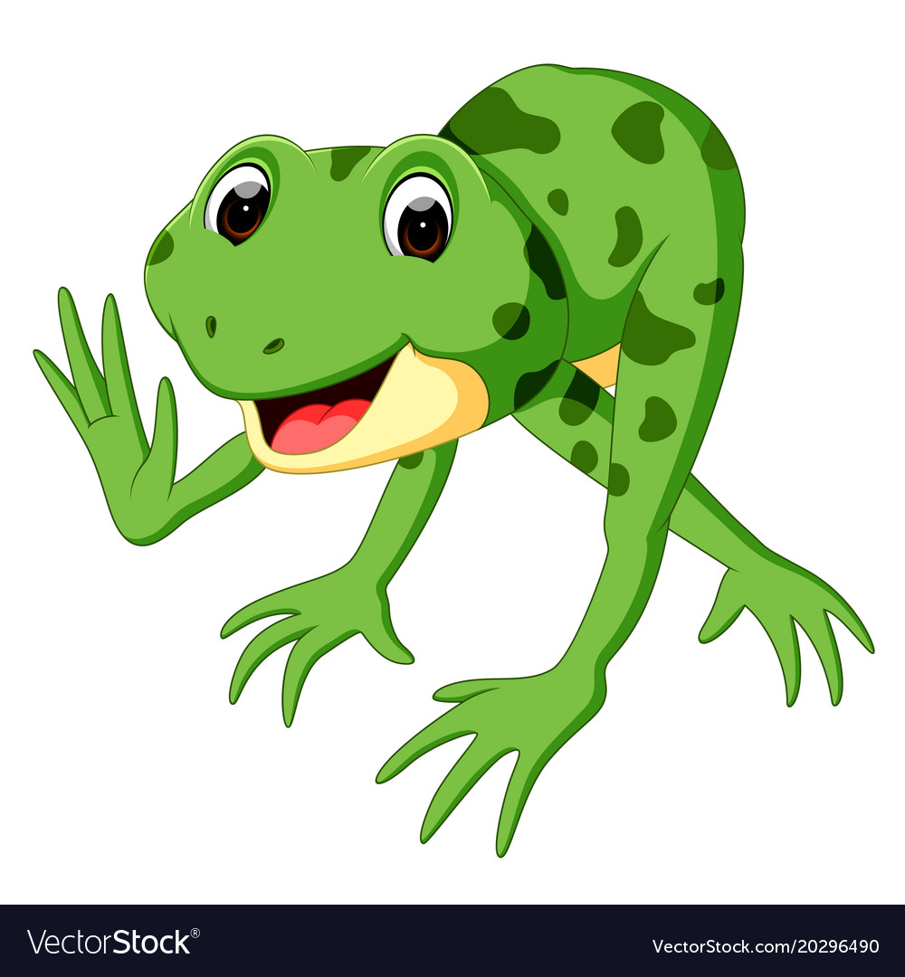 Cute frog cartoon Royalty Free Vector Image - VectorStock