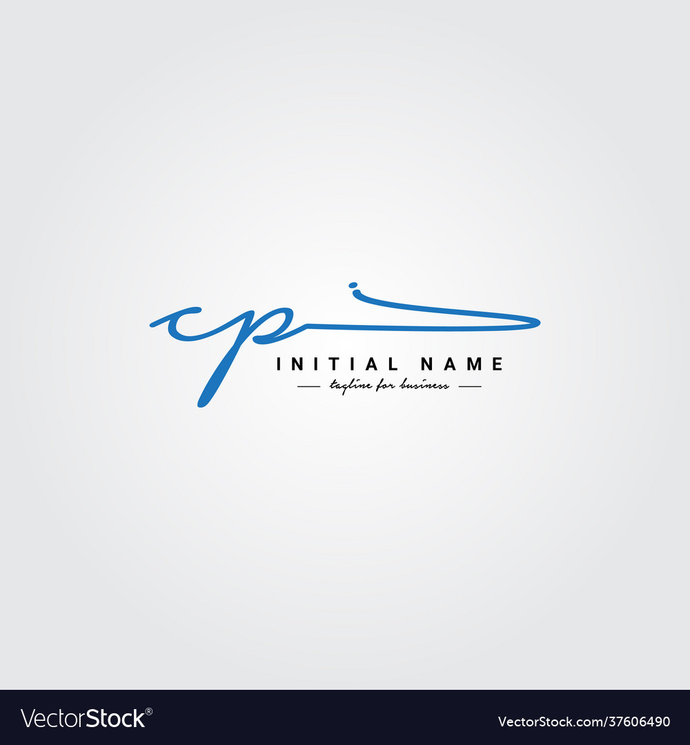 Elegant CP Monogram Logo - Handwritten Style