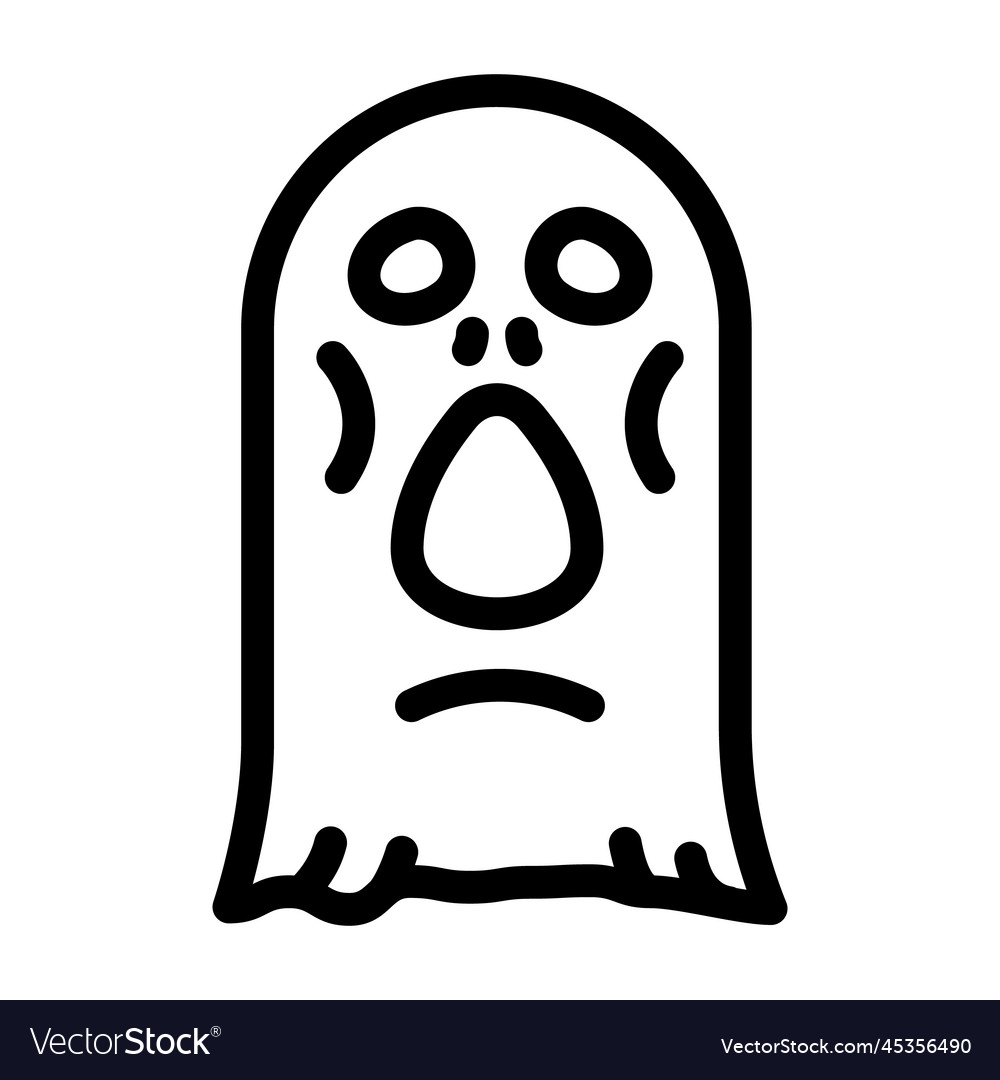 Face ghost line icon Royalty Free Vector Image