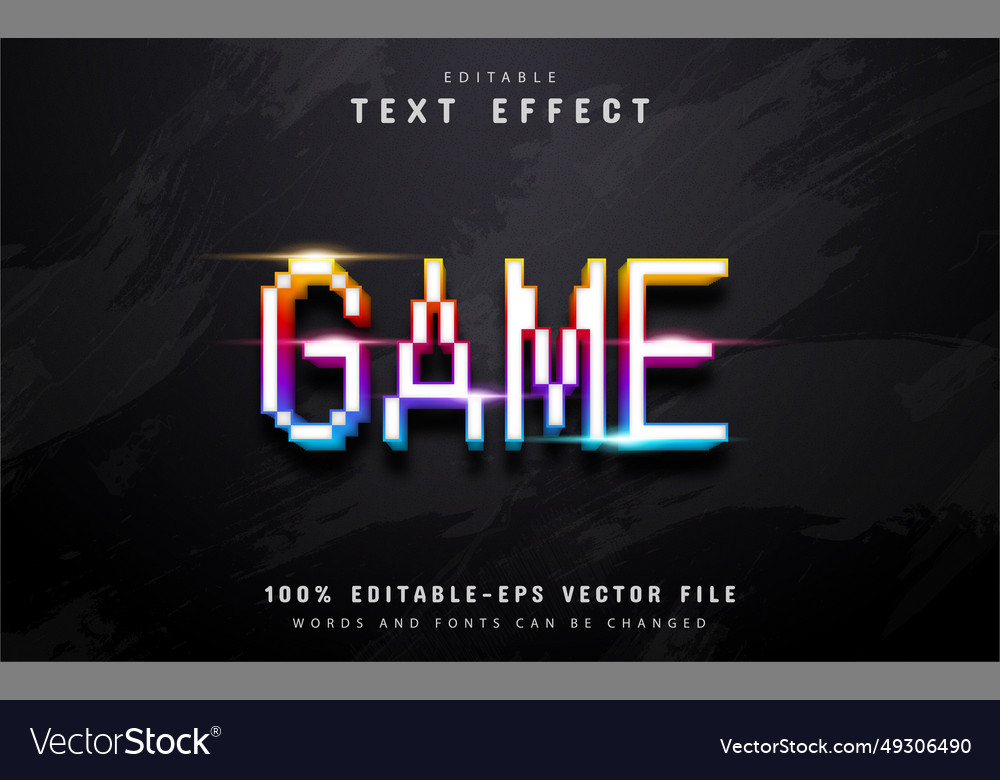 Game pixel text effect