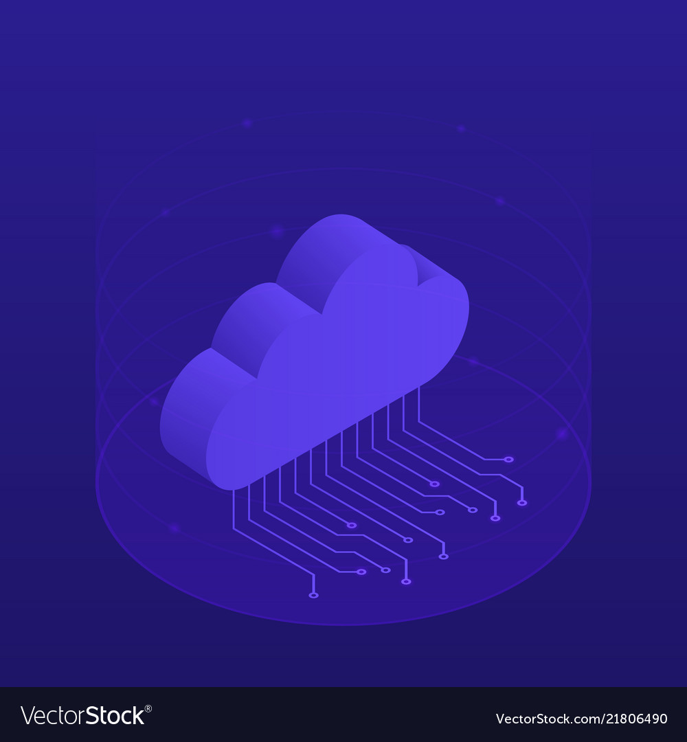 Hosting concept with cloud data storage vector image Hosting concept with cloud data storage