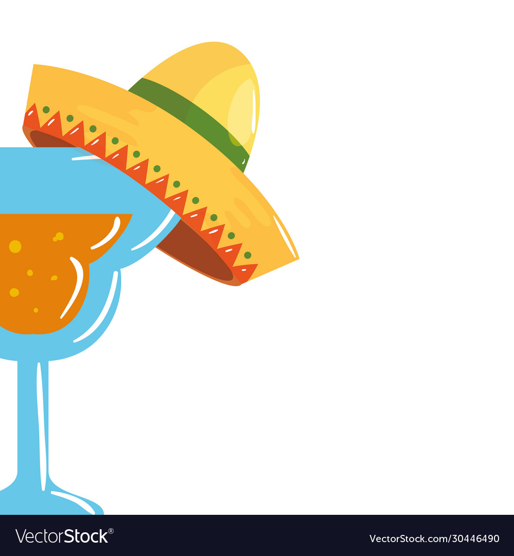 Isolated mexican cocktail with hat design