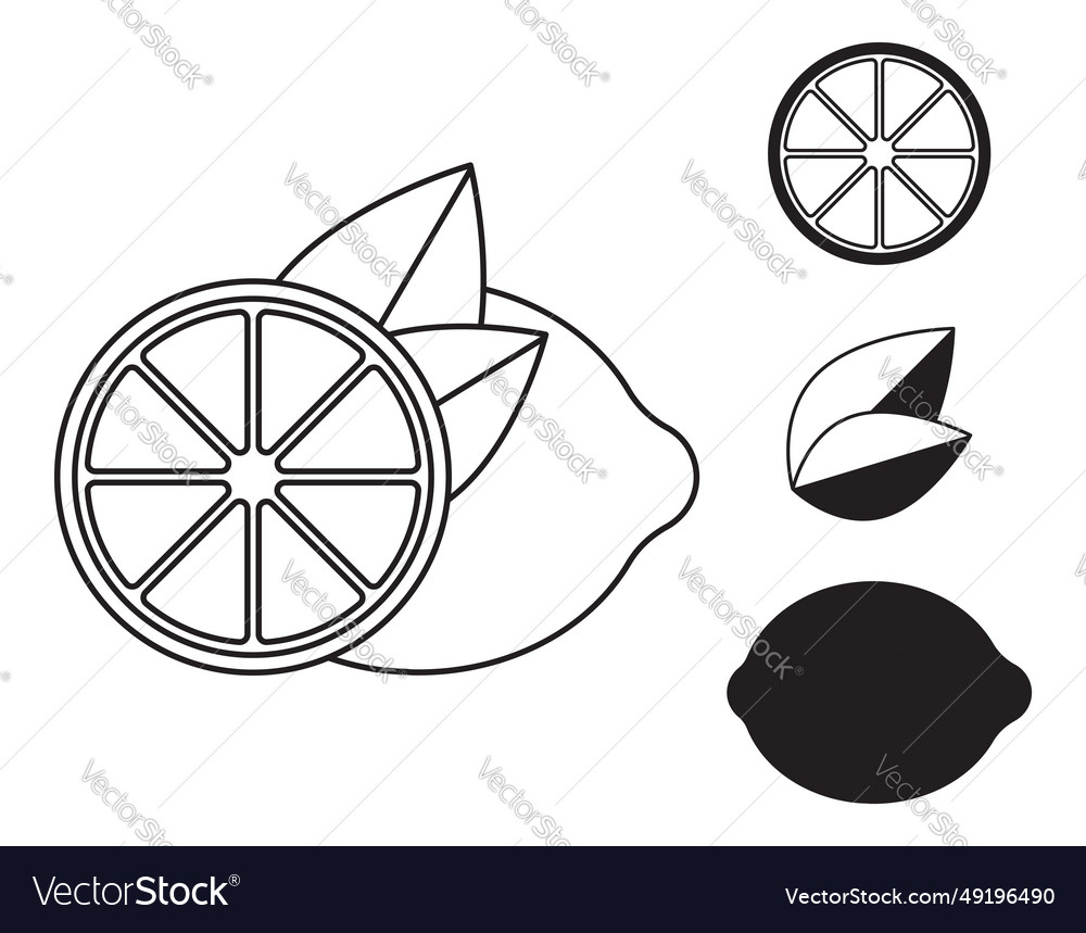 Lemon icon in line design simple style vector image Lemon icon in line design simple style