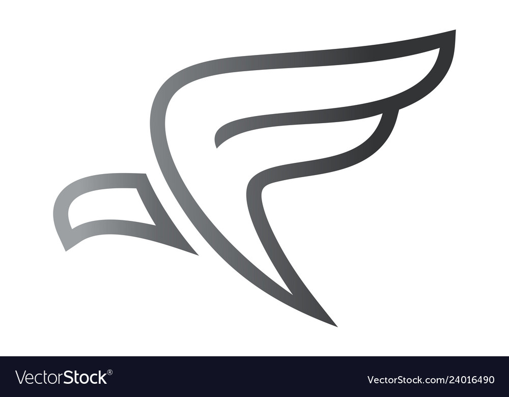 Letter f abstract eagle logo icon