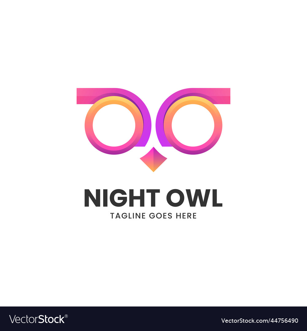 Logo night owl gradient colorful style