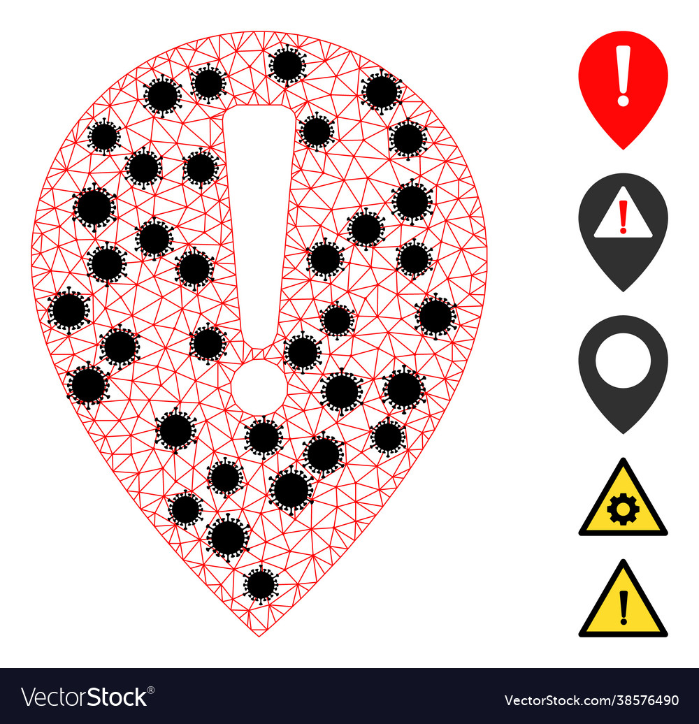 Notice map pointer triangulated mesh icon Vector Image Notice map pointer triangulated mesh icon