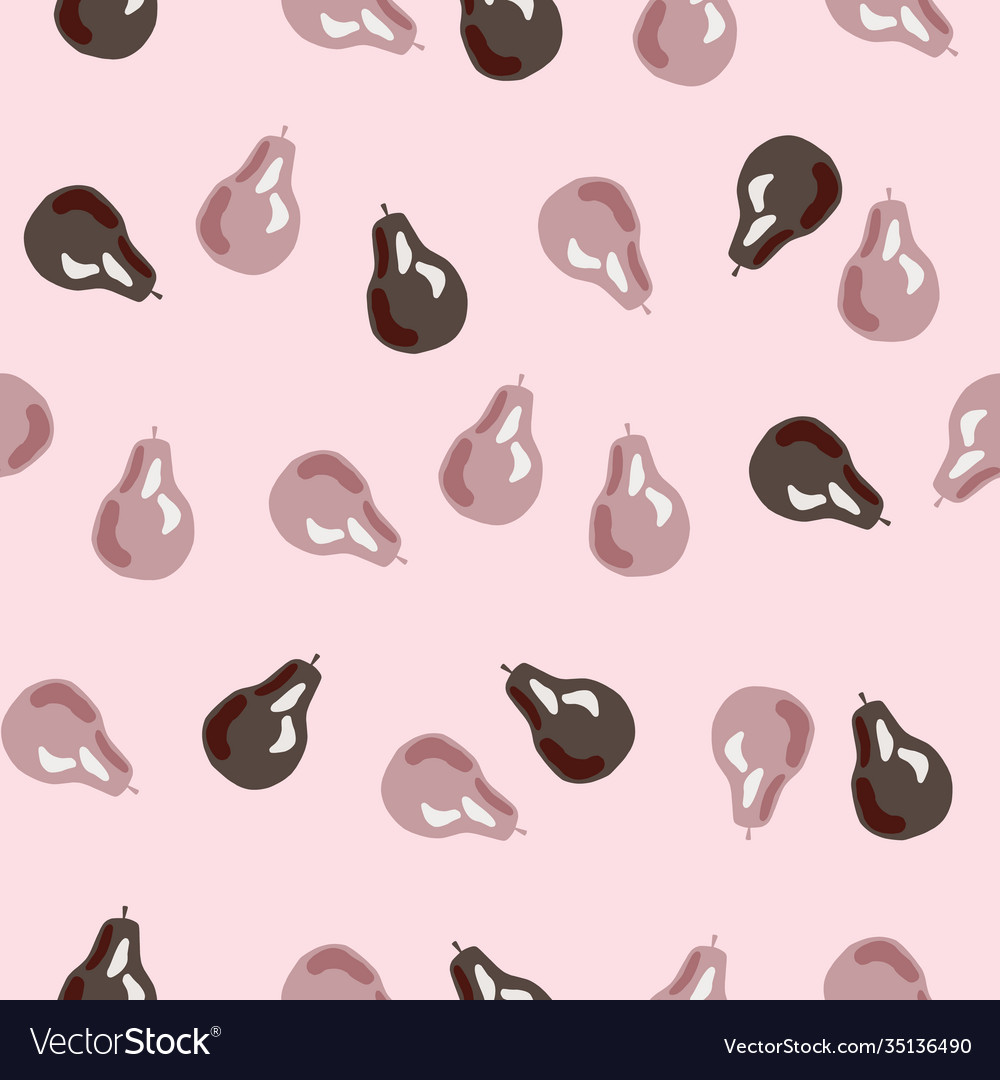 Random seamless pattern with pale pear elements vector image Random seamless pattern with pale pear elements