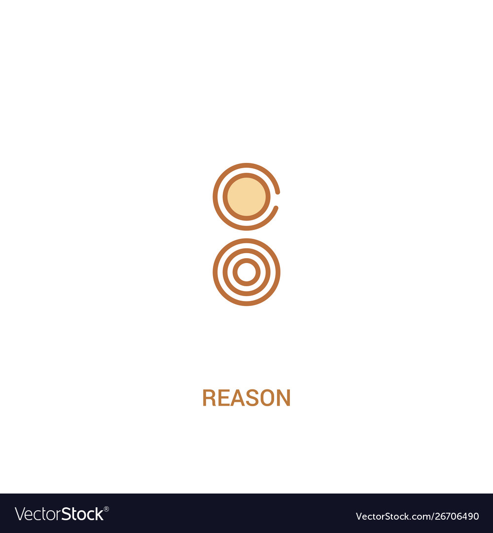 Reason concept 2 colored icon simple line element vector image Reason concept 2 colored icon simple line element